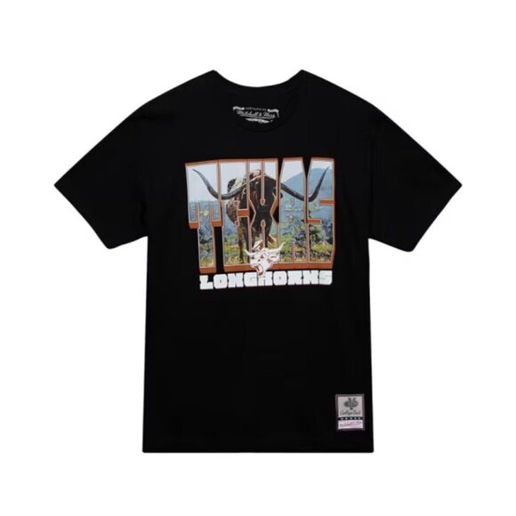 Texas Longhorns Graphic T-Shirt By Mitchell & Ness College Vault Black Size S - Picture 2 of 9